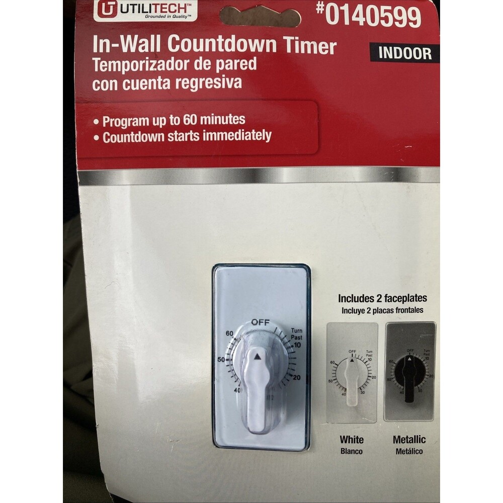 BRAND NEW - UTILITECH 60 Minutes In-Wall Countdown Timer Indoor #0140599